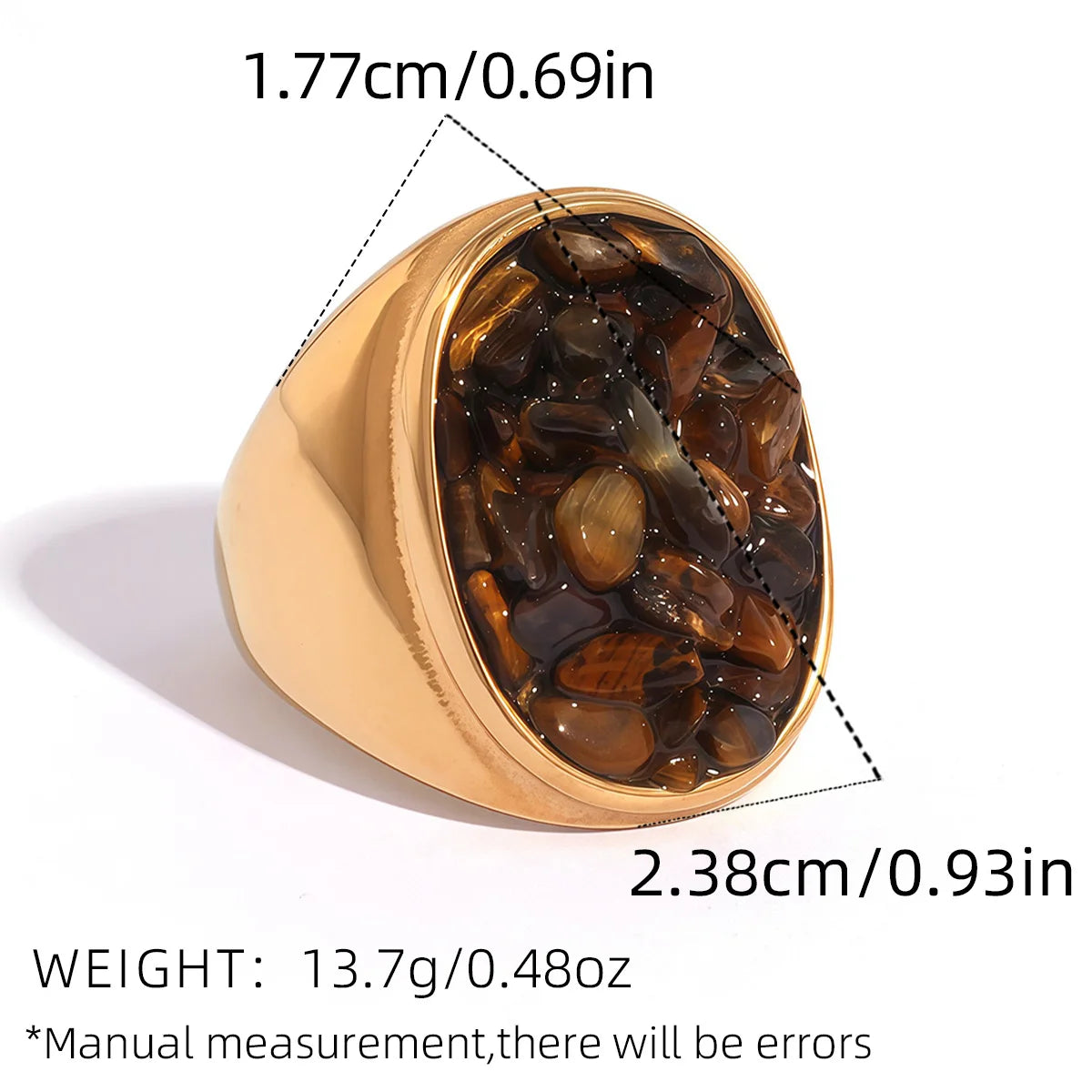 STONE STAINLESS STEEL RING