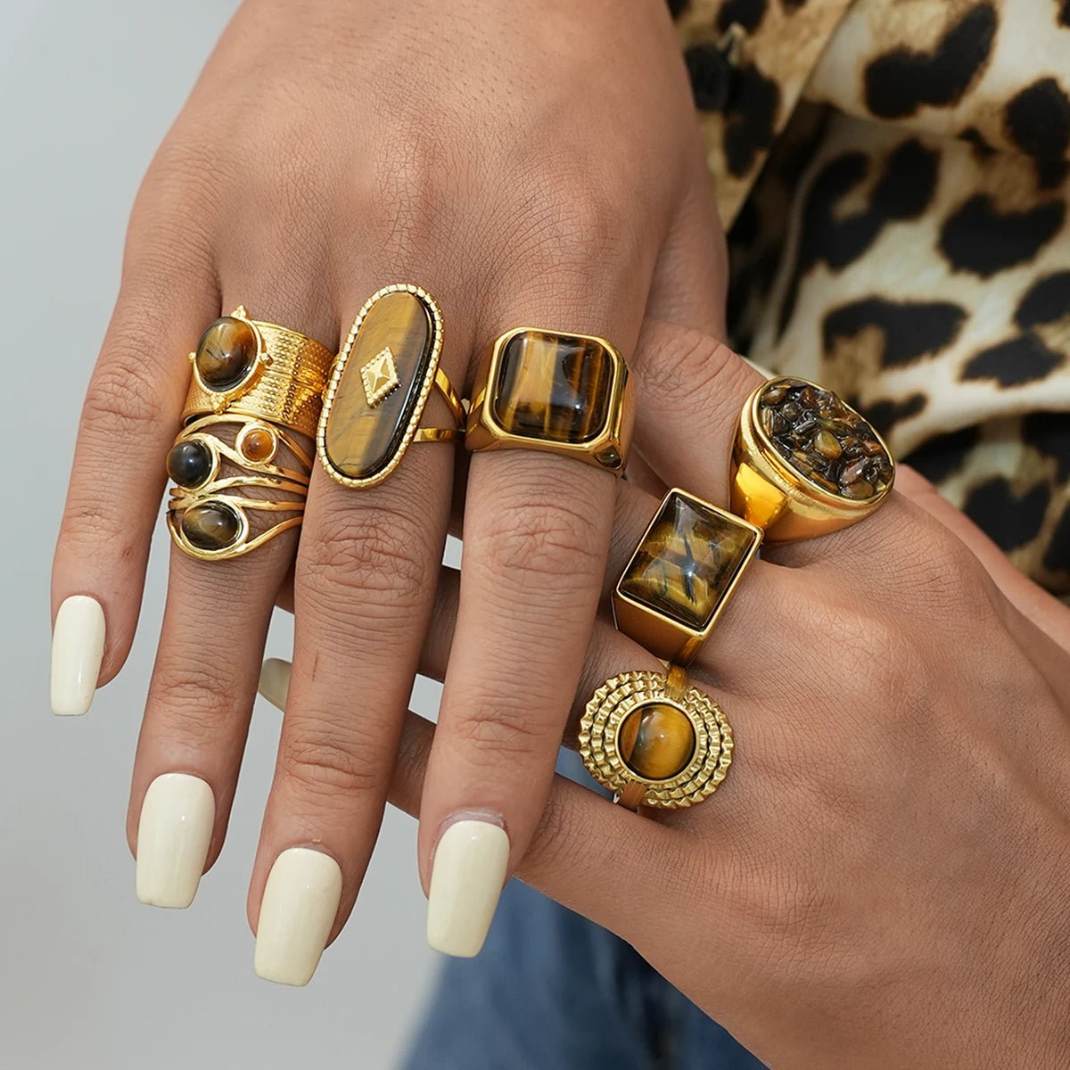 STONE STAINLESS STEEL RING