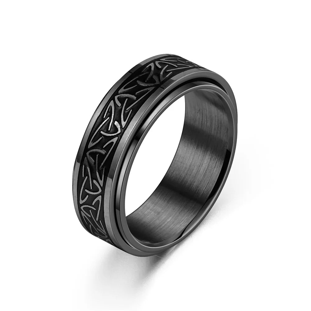 STAINLESS STEEL VIKING SPINNER RING