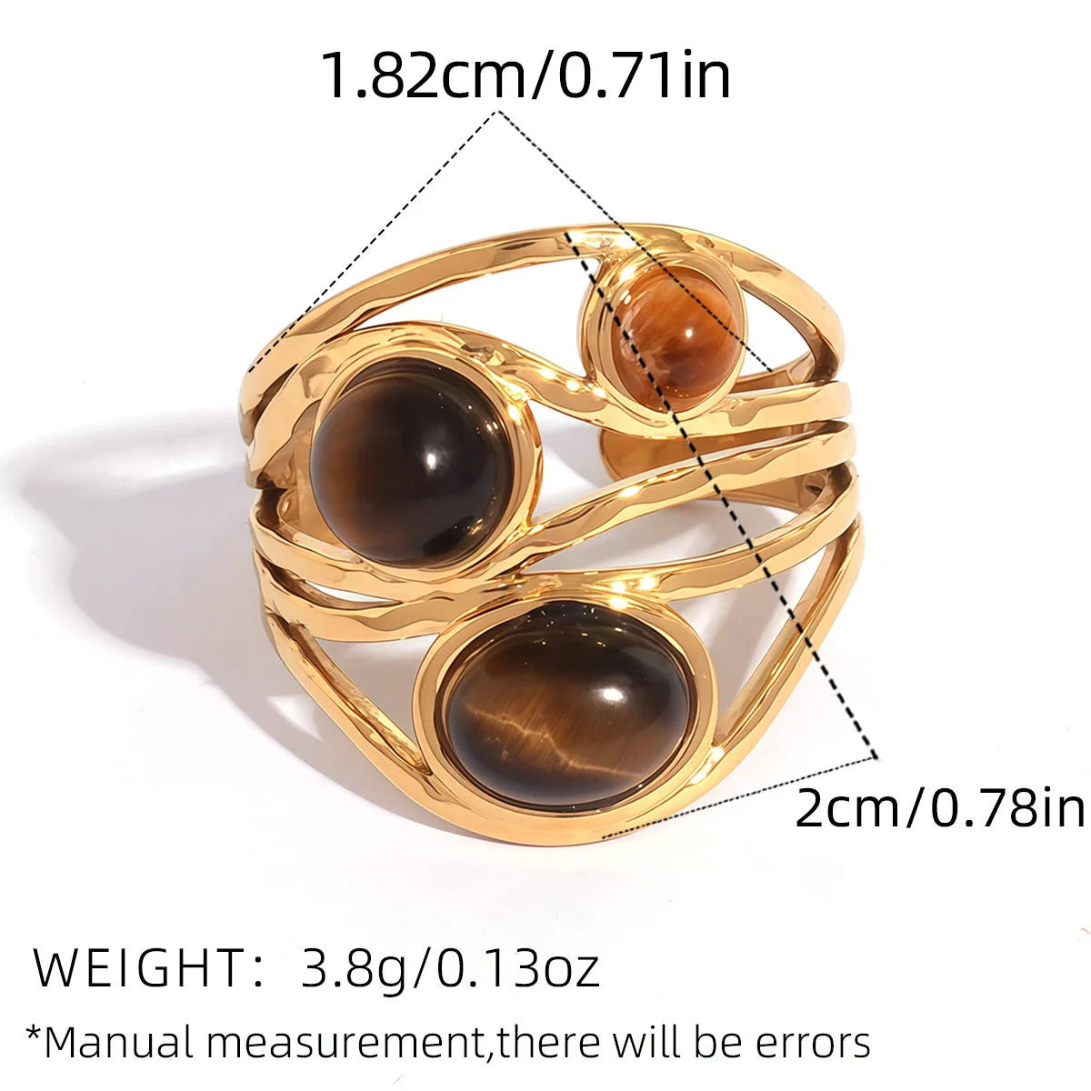 STONE STAINLESS STEEL RING