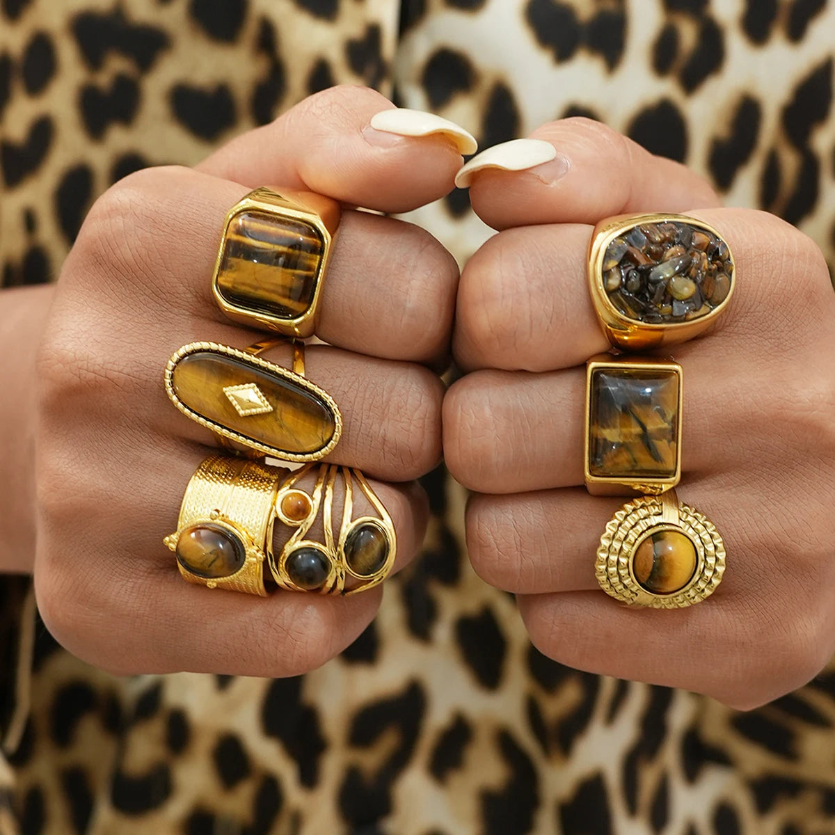 STONE STAINLESS STEEL RING