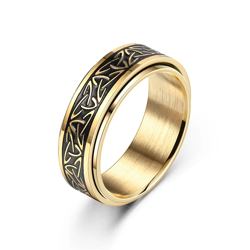 STAINLESS STEEL VIKING SPINNER RING