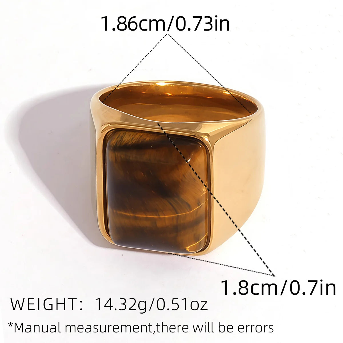 STONE STAINLESS STEEL RING