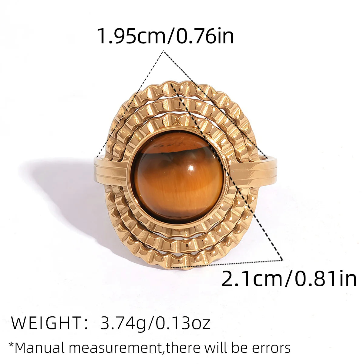 STONE STAINLESS STEEL RING