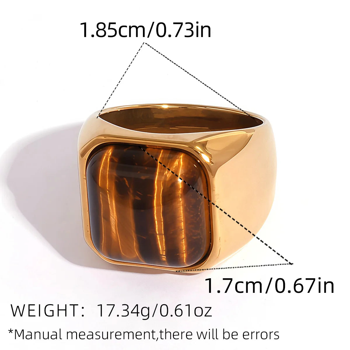 STONE STAINLESS STEEL RING