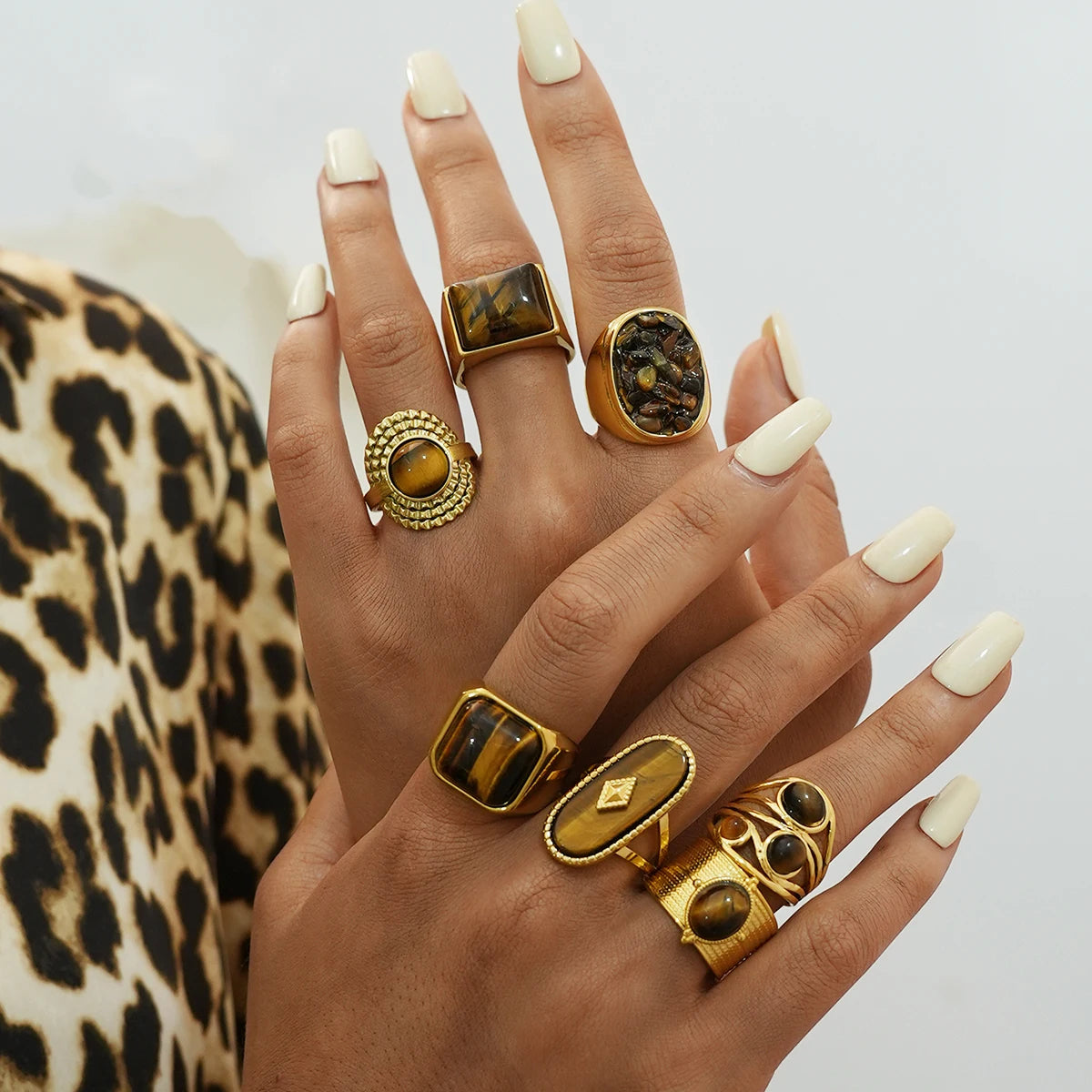 STONE STAINLESS STEEL RING