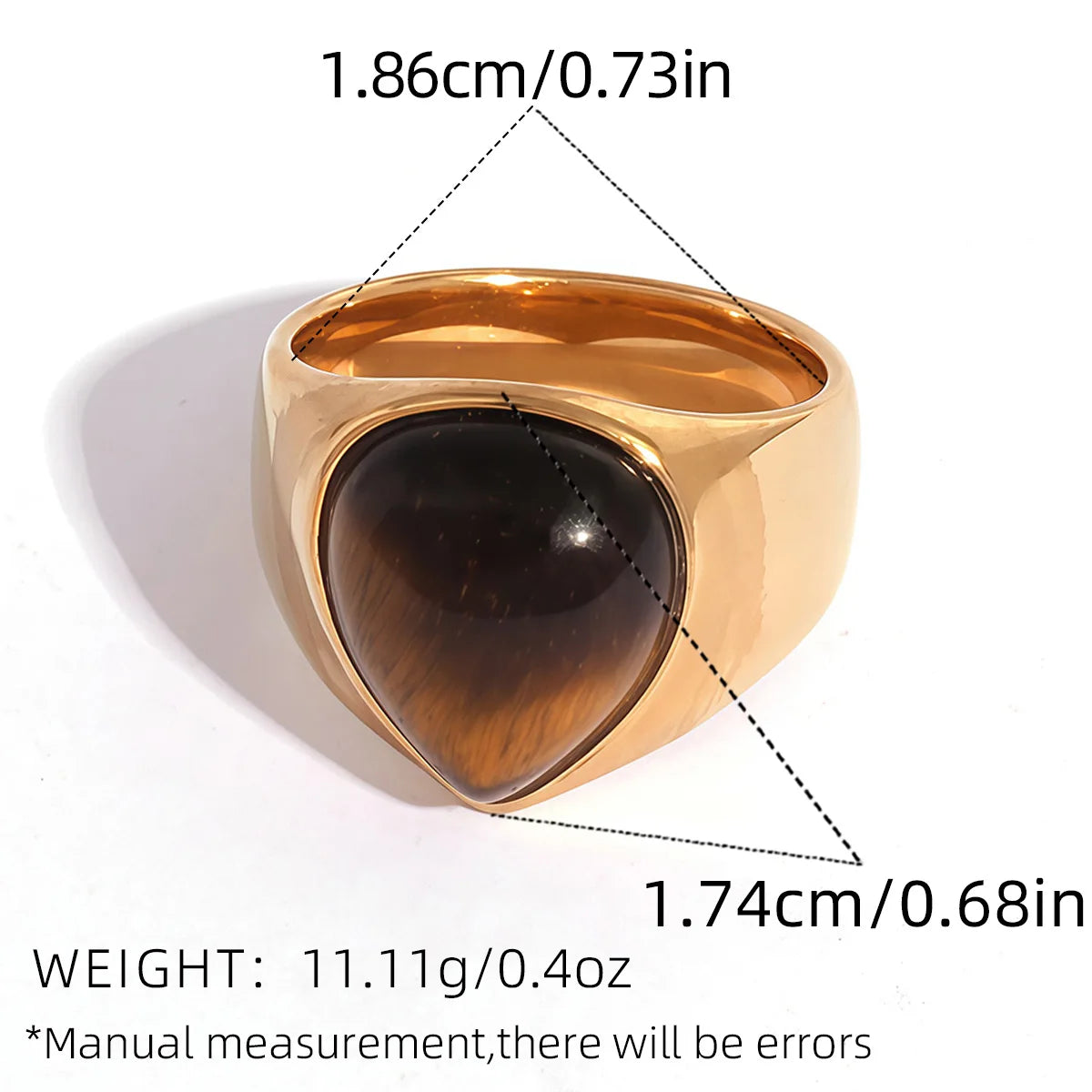 STONE STAINLESS STEEL RING