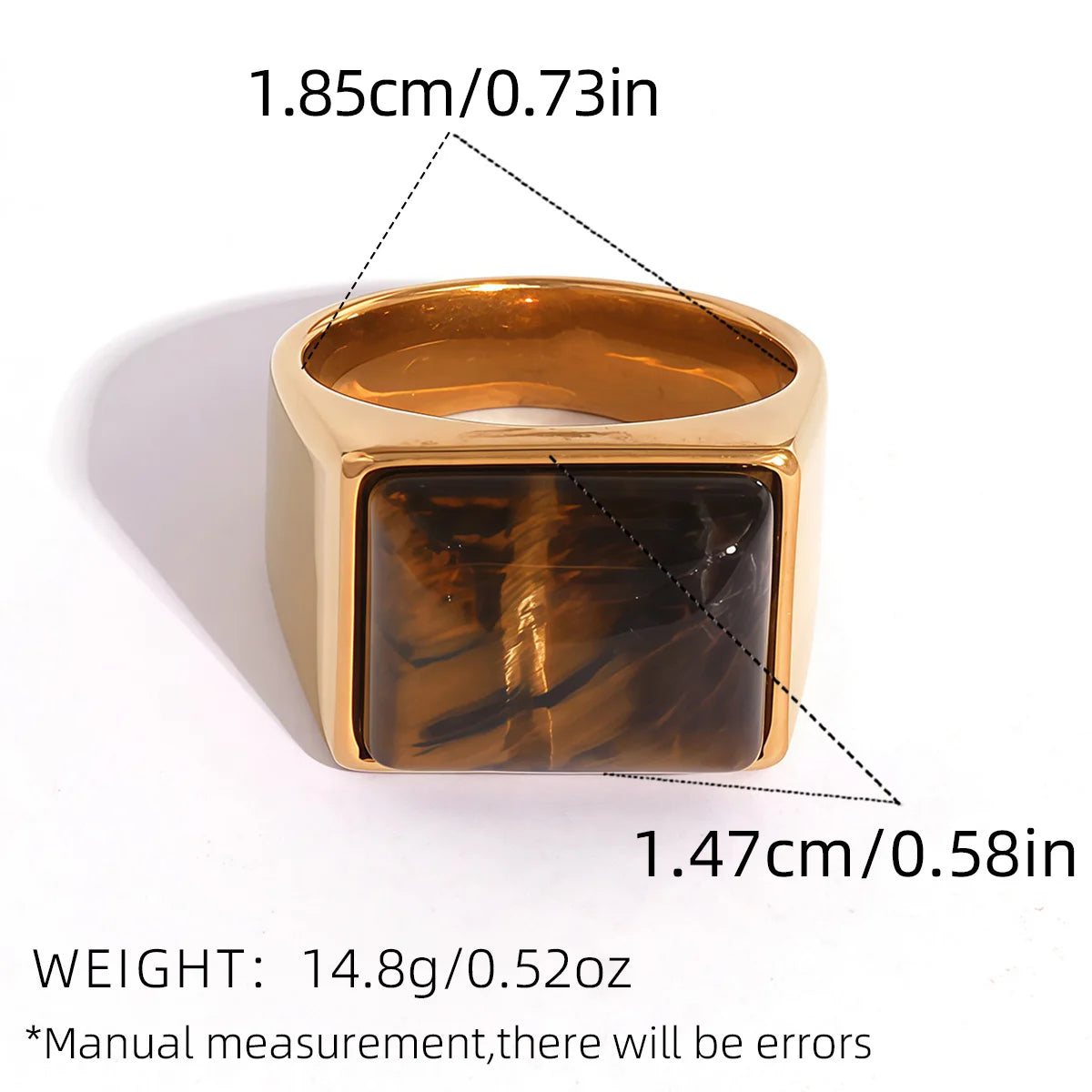 STONE STAINLESS STEEL RING